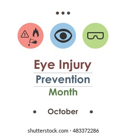 Vector Illustration For Eye Injury Prevention Month In October
