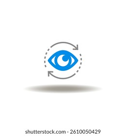 Vector illustration of eye and round arrows process. Symbol of EMDR or Eye Movement Desensitization Reprocessing Therapy.