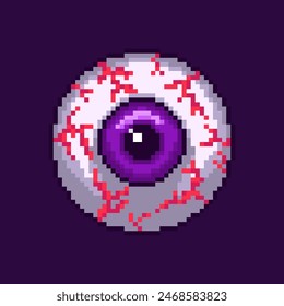 Ilustración vectorial de Halloween de miedo de ojos con Pixel Art Design, perfecto para los activos del juego diseños temáticos