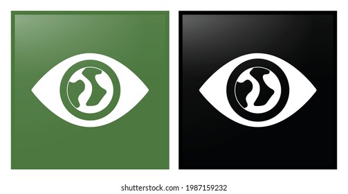 vector illustration of an eye shape where planet earth inside. Climate Action concept.
Sustainable Development inspiration for Non-Profit Organization.
