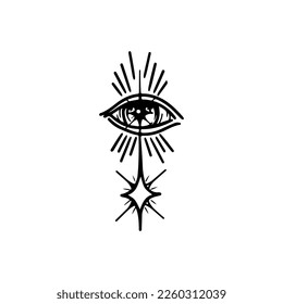 vector illustration of eye with star concept