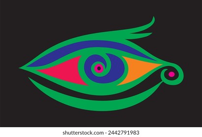 Vektor-Illustration des Augensymbols, mit einer Kombination von Farben mit natürlichen Mustern
