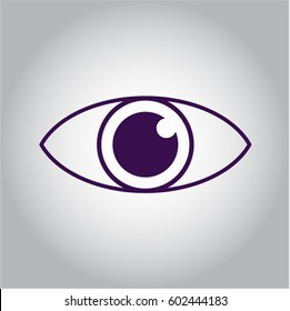 Vector Illustration of Eye symbol in violet color

