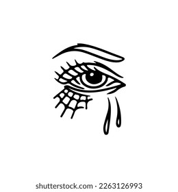  vector illustration of an eye with tears