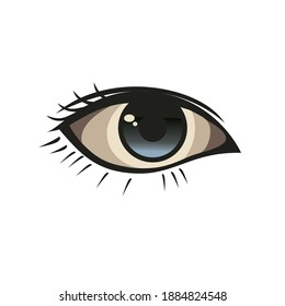 Yogyakarta, Indonesia. 31 dic. 2020. ilustración vectorial de un ojo con un estilo indonesio típico