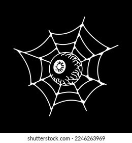 ilustración vectorial de eyeball con cobweb