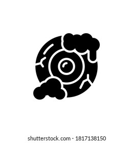Ilustración vectorial del icono o logotipo de halloween de eyeball. Usar color negro y estilo de diseño de línea. 