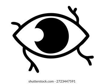 Ilustración vectorial del globo ocular para optometría médica y educación en ciencias de la salud