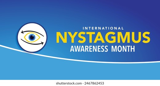 Vector illustration of eyeball moving left and right, as background image, banner, poster or template, International Nystagmus Awareness Day. International Nystagmus Awareness Day Vector illustration
