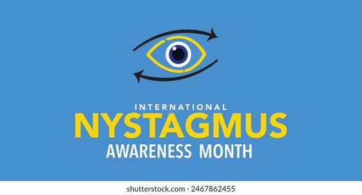 Vector illustration of eyeball moving left and right, as background image, banner, poster or template, International Nystagmus Awareness Day. International Nystagmus Awareness Day Vector illustration
