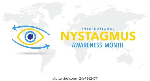 Vector illustration of eyeball moving left and right, as background image, banner, poster or template, International Nystagmus Awareness Day. International Nystagmus Awareness Day Vector illustration
