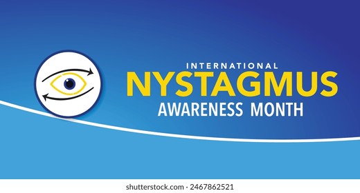 Vector illustration of eyeball moving left and right, as background image, banner, poster or template, International Nystagmus Awareness Day. International Nystagmus Awareness Day Vector illustration
