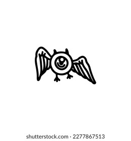 vector illustration of an eyeball with wings