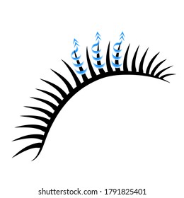 Vector illustration eyelash growth fast recovery and care