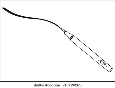 Vector illustration of an eyeliner with a drawn line. Beautiful illustration in a linear style. beauty product.