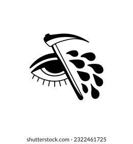 ilustración vectorial de los ojos y el concepto de armas