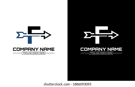 Ilustración vectorial de la flecha de forma del logotipo F