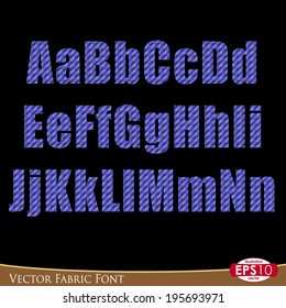 Vector illustration of fabric font "Impact".