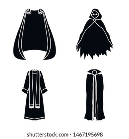 Vector illustration of fabric and garment icon. Collection of fabric and clothes stock symbol for web.