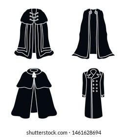Vector illustration of fabric and garment logo. Collection of fabric and clothes stock symbol for web.