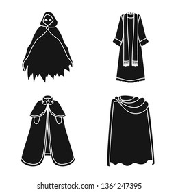 Vector illustration of fabric and garment sign. Collection of fabric and clothes vector icon for stock.