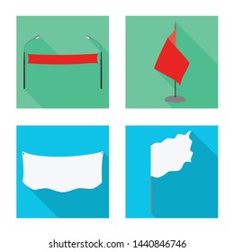 Vector illustration of fabric and white logo. Set of fabric and presentation vector icon for stock.