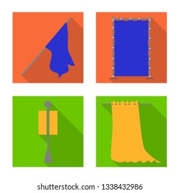 Vector illustration of fabric  and white  sign. Set of fabric  and presentation stock symbol for web.