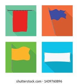 Vector illustration of fabric and white sign. Set of fabric and presentation vector icon for stock.