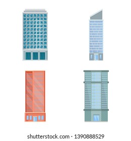 Vector illustration of facade and building icon. Collection of facade and exterior  stock vector illustration.
