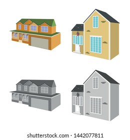 Vector illustration of facade and housing icon. Collection of facade and infrastructure stock vector illustration.