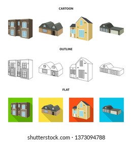 Vector illustration of facade and housing logo. Set of facade and infrastructure stock symbol for web.