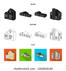 Vector Illustration Facade Housing Symbol Set Stock Vector (Royalty ...