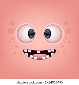 Vector and illustration Face 3D happy cute cartoon character emoticon.
