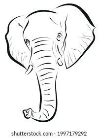 Ilustración vectorial de la cara de un elefante africano