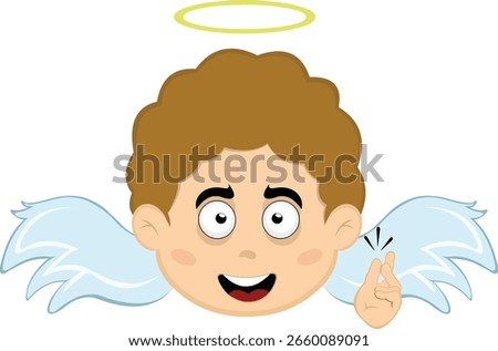 vector illustration face angel character cartoon, snapping your fingers hand