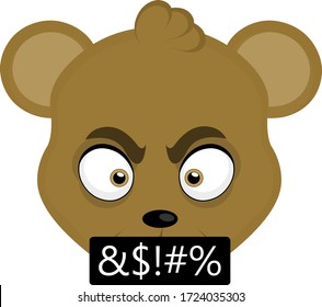 Vector illustration of the face of an angry cartoon mouse