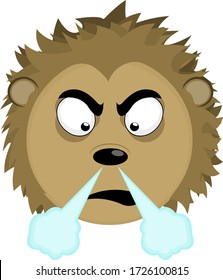 Vector Illustration Of The Face Of An Angry Porcupine