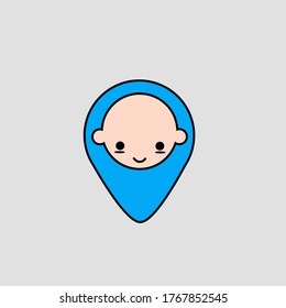 ilustración vectorial de un bebé facial