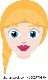 Vector illustration of the face of a blonde girl