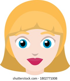 Vector illustration of the face of a blonde girl