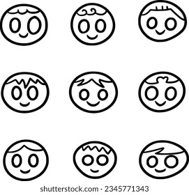 Vector illustration of face boy cartoon