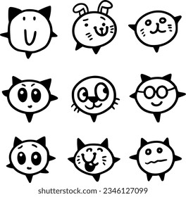 vector illustration of face cartoon