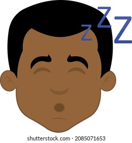 Ilustración vectorial de la cara de un caricaturista durmiendo