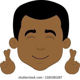 Ilustración vectorial de la cara de un caricaturista cruzando los dedos de sus manos