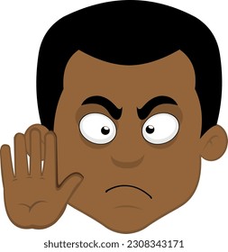 ilustración vectorial de un hombre de dibujos animados haciendo un gesto de parada con su mano