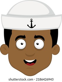 Vector illustration of the face of a cartoon sailor