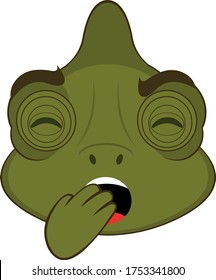 Vector illustration of the face of a chameleon cartoon