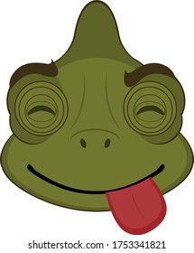 Vector illustration of the face of a chameleon cartoon