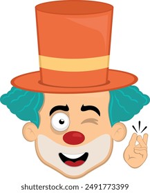 vector illustration face character clown cartoon snapping your fingers hand