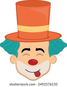 vector illustration face character clown cartoon, with a yummy expression how delicious